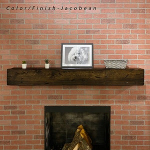 Distressed fireplace mantel inJacobean color