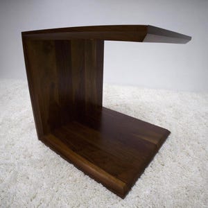 Walnut Wood C-Shape Side Table Final Sale