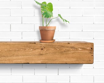 Fireplace mantel, Rustic, Shelf, Floating mantel