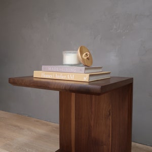 walnut side table, end table