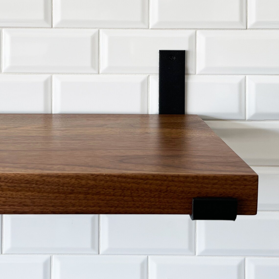 Walnut Shelf Custom Width Shelves Shelf with Brackets Etsy