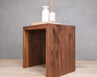 Walnut Waterfall Side Table