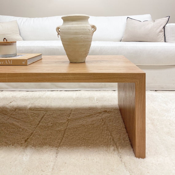 Modern white oak coffee table deals