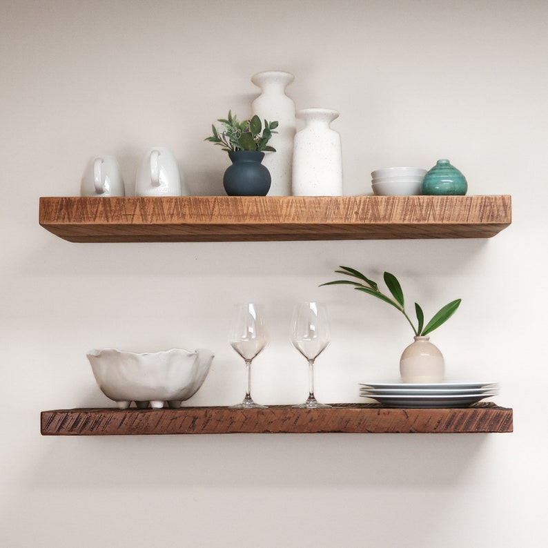 Reclaimed Wood Floating Shelf, Kitchen Shelves