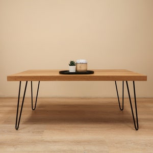 White Oak Coffee Table, Hairpin Legs Coffee Table.