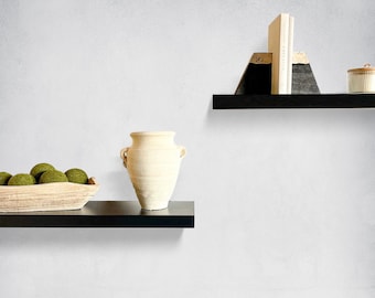 Black & White Maple Floating Shelves