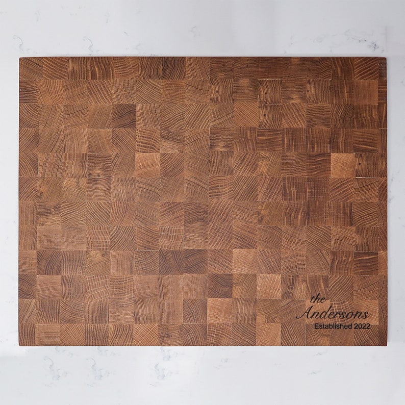 White Oak End Grain Cutting Boards, Butcher Block Cutting Board, Custom Engraving image 5