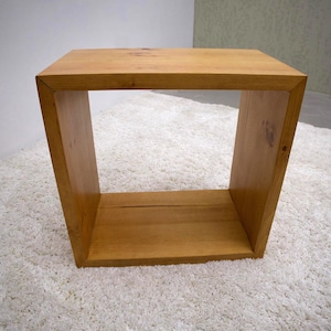 Square Rustic Pine Side Table/Base in Aged Oak Final Sale
