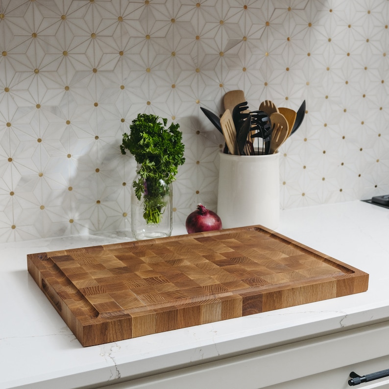 White Oak End Grain Cutting Boards, Butcher Block Cutting Board, Custom Engraving image 8