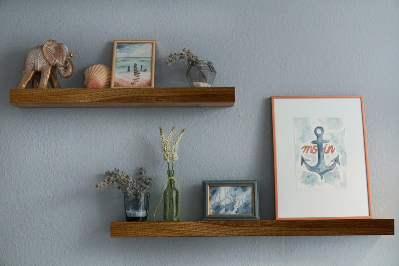 walnut wall shelf