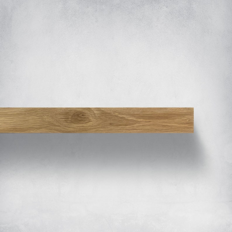 White oak floating shelf