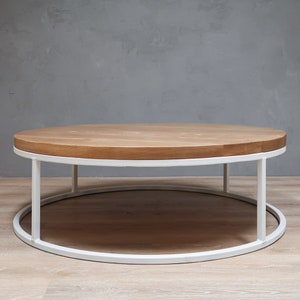 Round White Oak Coffee Table, Coffee Tables