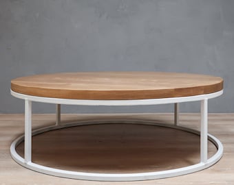 Round White Oak Coffee Table, Coffee Tables