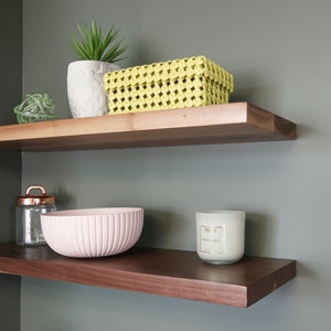 walnut floating shelf