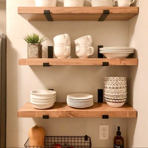 Rustic Shelves with J-Brackets, Book Shelf, Kitchen shelves image 7