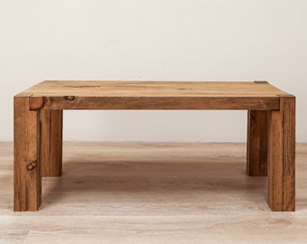 Rustic Coffee Table With Post Legs
