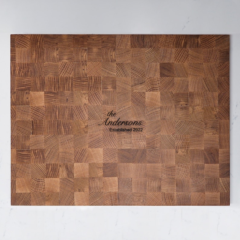 White Oak End Grain Cutting Boards, Butcher Block Cutting Board, Custom Engraving image 3