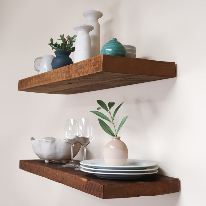 Reclaimed Wood Floating Shelf, Kitchen Shelves