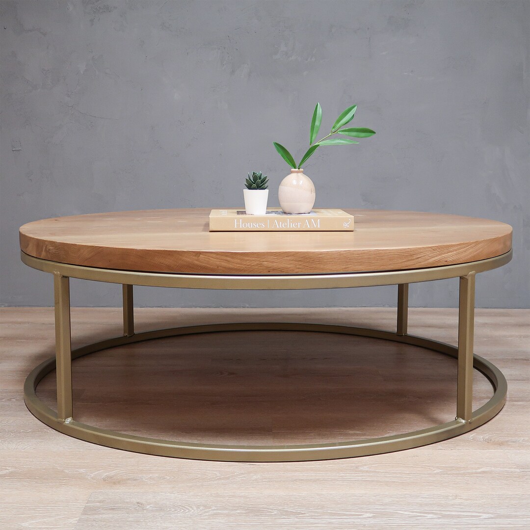 Round White Oak Coffee Table Coffee Tables Etsy