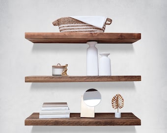Reclaimed Wood Floating Shelves, Kitchen Shelves, Heavy-Duty Shelf