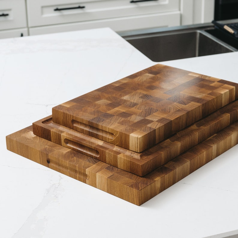 White Oak End Grain Cutting Boards, Butcher Block Cutting Board, Custom Engraving image 7