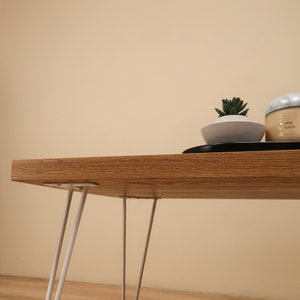 White Oak Coffee Table, Hairpin Legs Coffee Table.