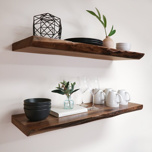 Live Edge Floating Shelf Etsy