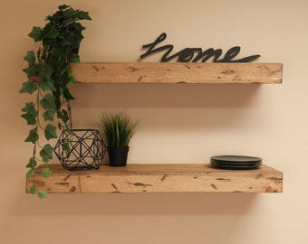 Distressed 3" Thick Floating Shelves, Kitchen Shelf, Heavy Duty, Rustic Wood Shelves, Free Shipping