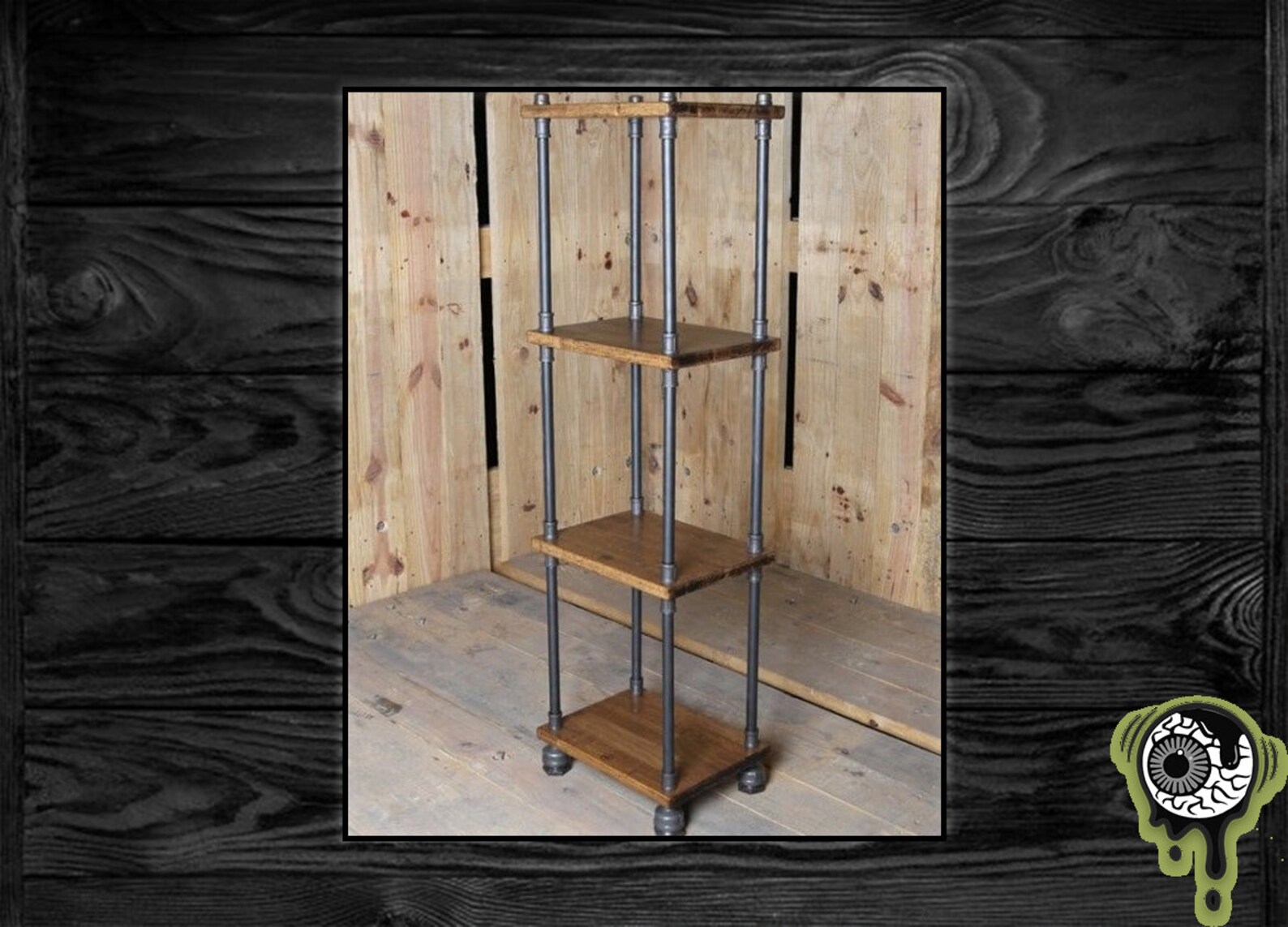 Industrial Free Standing pipe and Wood Shelf home storage Etsy