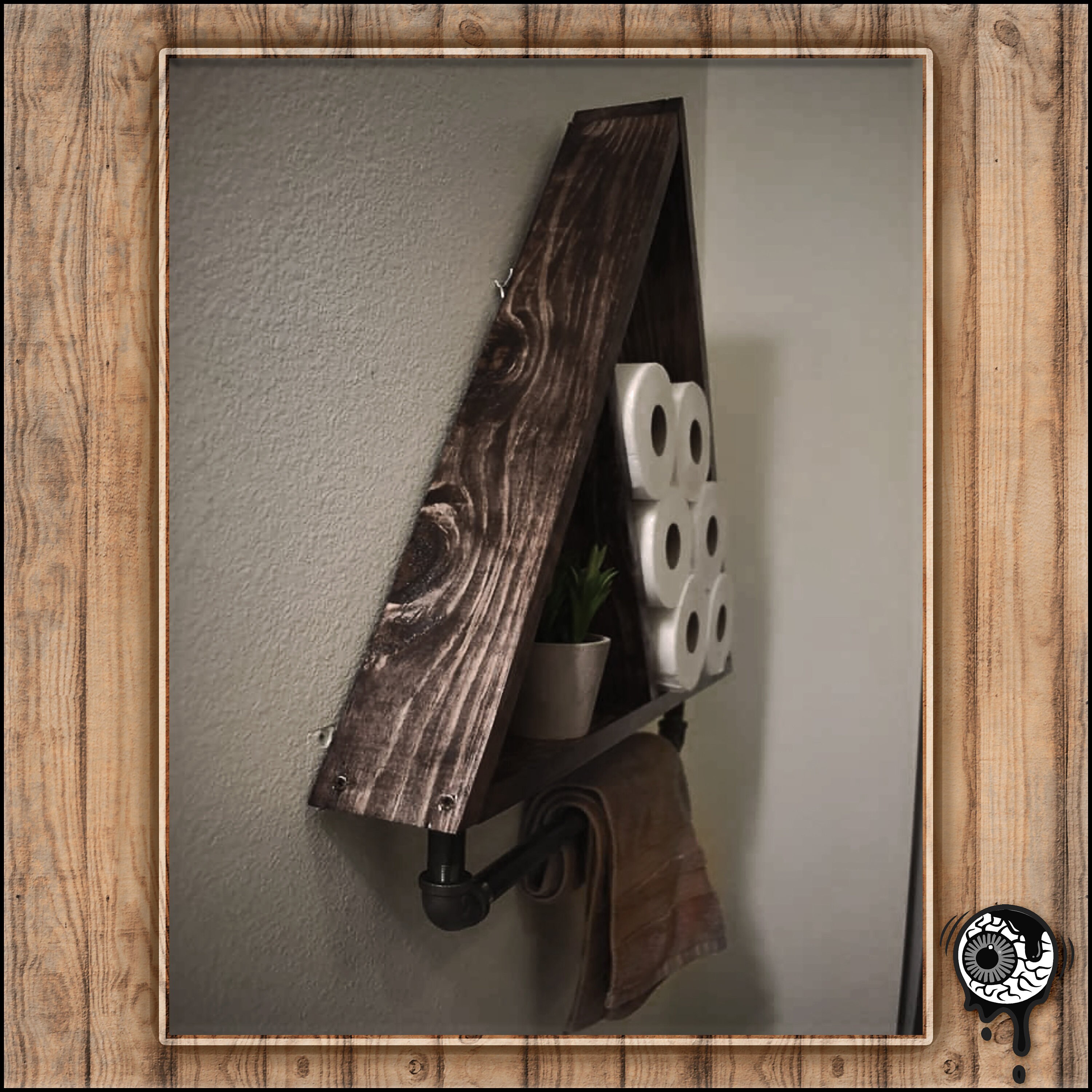 Country Living Triangle Rustic Pipe and wood Wall mounted Etsy