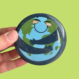 Earth Day Hug Button Magnet