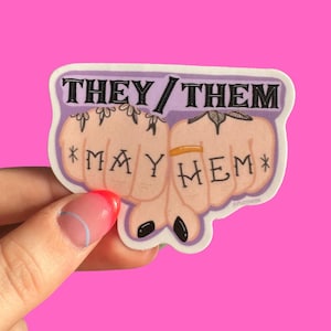 They/Them Nonbinary Mayhem Bubble-free sticker