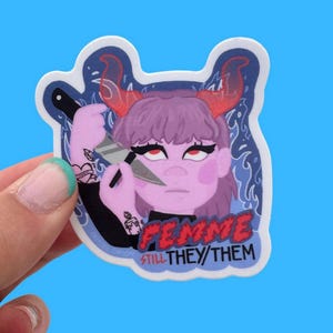 Femme Still They/Them Nonbinary Pronouns Bubble-free sticker