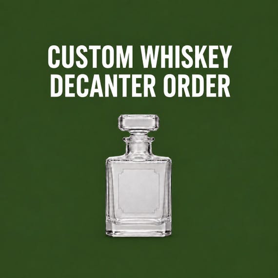 Custom Engraved Whiskey Decanter | Personalized Bar Gift | Photo, Logo & Monogram