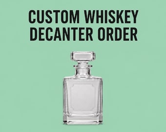Custom Engraved Whiskey Decanter | Personalized Bar Gift | Photo, Logo & Monogram