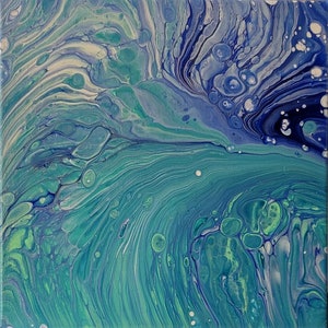 Schwanz Fächer 12 x 12 Acryl Pour Malerei