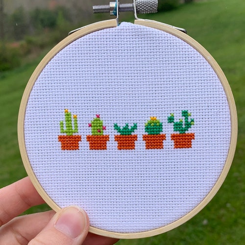 Decorative Succulent Cross Stitch FINISHED Etsy