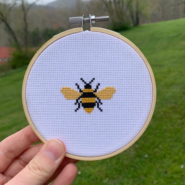 Decorative Honey Bee Cross Stitch - FINISHED