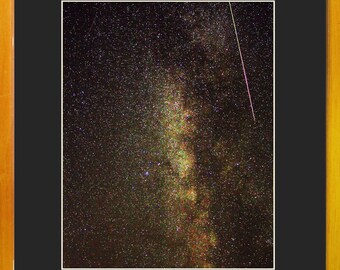 Perseid Meteor Shower with Milky Way 8x10 Photo Print in 11x14 Matte Mat