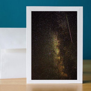 Perseïden meteorenregen met Melkweg fotowenskaart 5 x 7