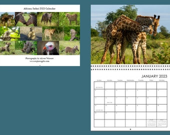 African Safari 2024 Premium Wall Calendar 10.5x16"