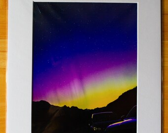 Northern Lights on Highway 99 8x10 Photo Print in 11x14 Matte Mat