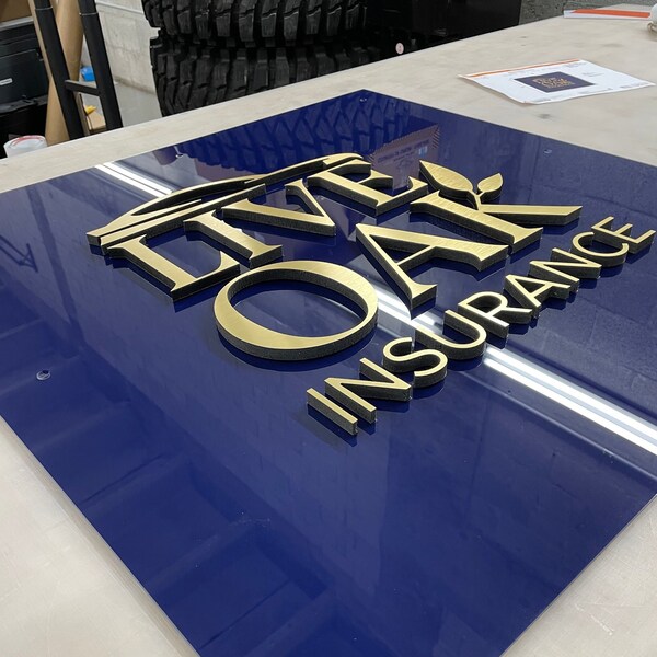 CUSTOM SIGNS! Turn Your Business Logo Into A Customized Acrylic Sign With Square Backplate - Perfect For Office, Reception, Lobby