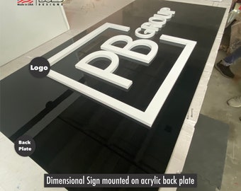 Custom 3D Sign Mounted On Acrylic Backplate With Stand-Offs
