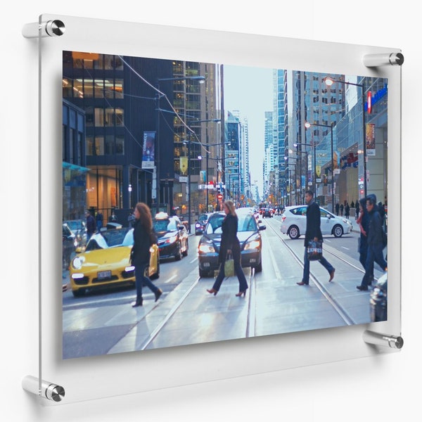 Double Panel Acrylic Floating Frame, Choose Your Acrylic Size - Perfect For Wall Decor, Photos, Art, Diploma, Certificate, Puzzles