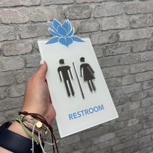 Acrylic Restroom Signage For Offices, Restaurants, Business - Customized