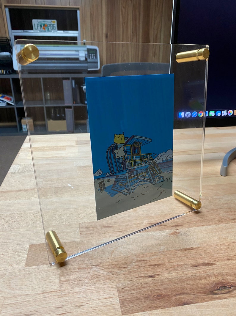 Double panel acrylic floating frames Choose your Size Etsy