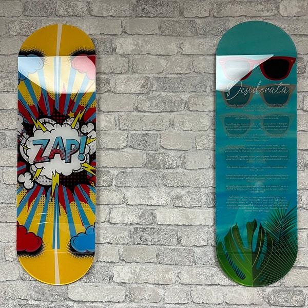 Aangepaste acryl skateboards! Perfect voor wanddecoratie (acrylprint, glasprint, surfplanken, kunst aan de muur, acrylaat)