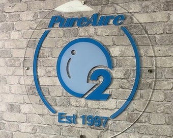 Custom Round Acrylic Sign! Turn Your Logo Into A Round Acrylic Sign Perfect For Salon Spa, Business, Office, Reception