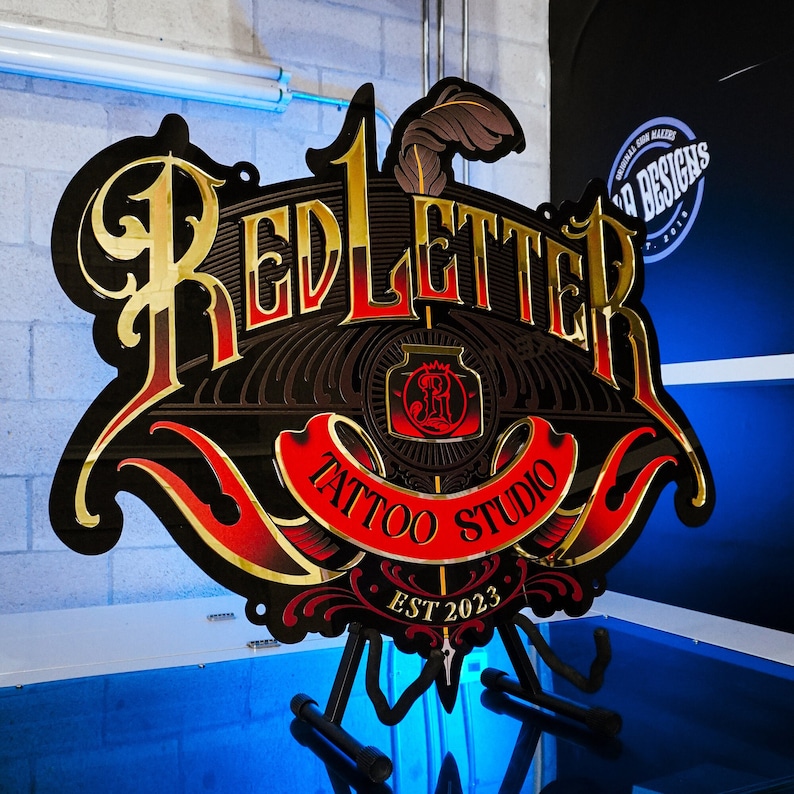 Tattoo Shop Sign - Custom Acrylic Sign - Multilayer Acrylic Sign - Etsy